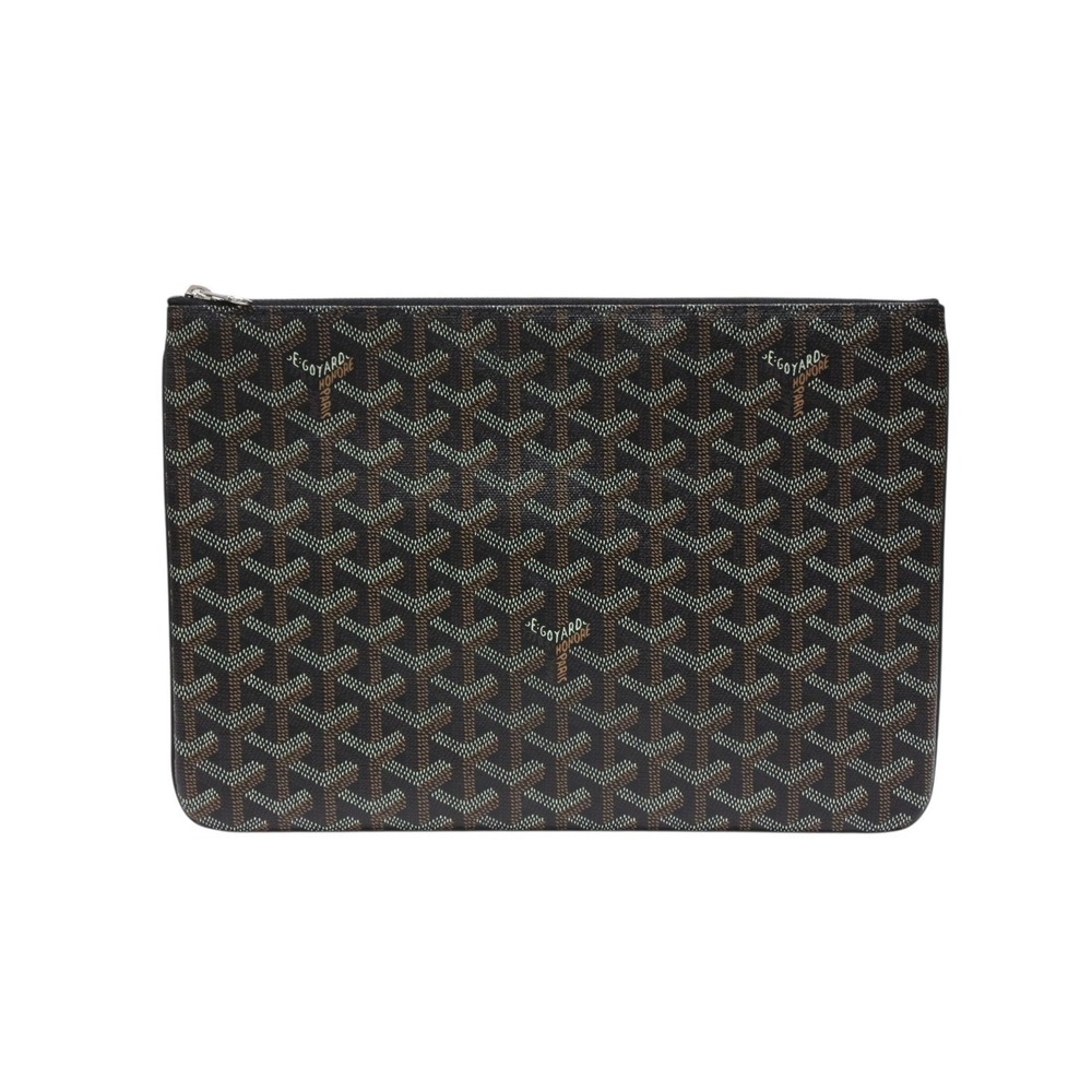 GOYARD Senna clutch bag black brown leather